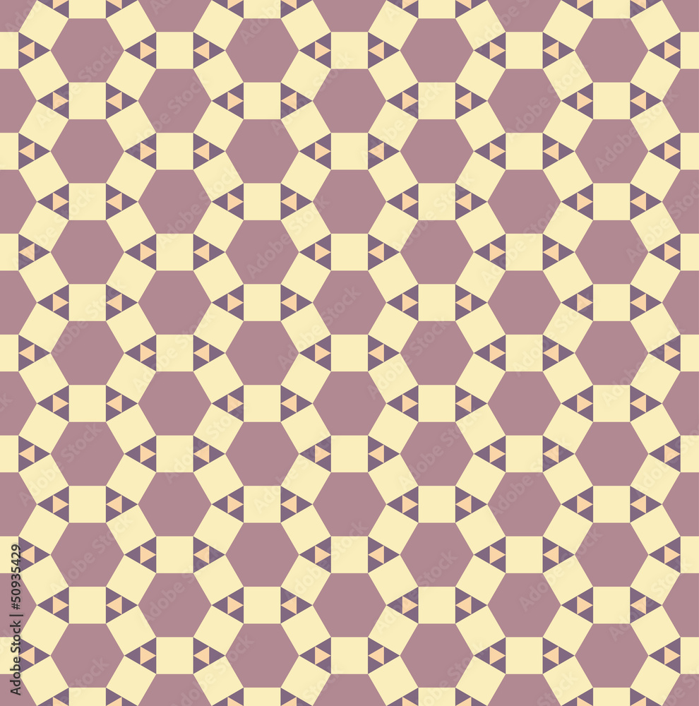 Poster Seamless abstract pattern. Texture with triangles, squares, hexa