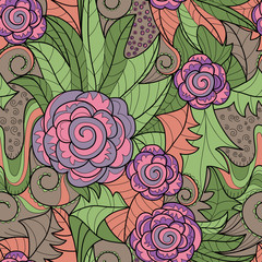 vector seamless color floral pattern