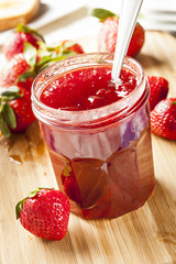 Homemade Organic Red Strawberry Jelly