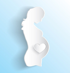 Pregnant Woman with Heart Sticker