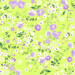 cute neon ditsy floral seamless background