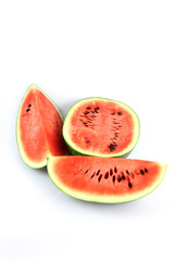 The Watermelon which are Three sliced.