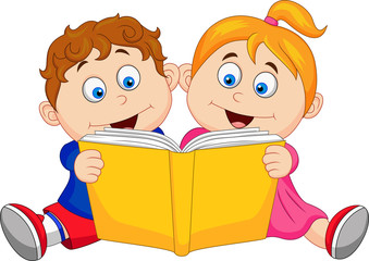 Children reading a book