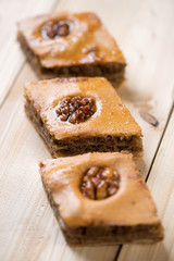 Still life food: baklava, vertical shot