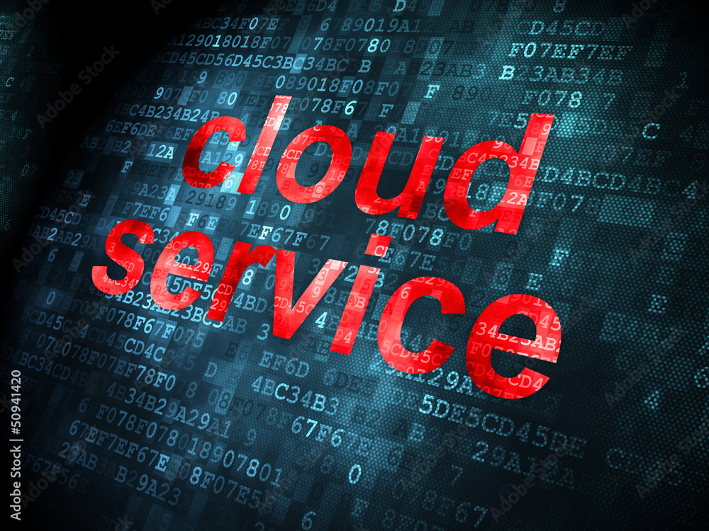 Aufkleber cloud computing concept: cloud service on digital background