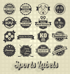 Vector Set: Mixed Sport Labels and Icons