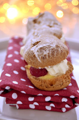 Choux pastry cream eclair slice