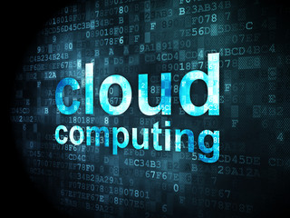 Fototapeta premium Cloud computing concept: Cloud Computing on digital background