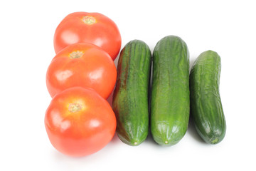 Cucumber and tomatos
