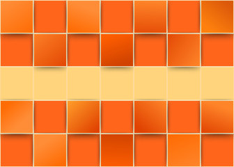 Orange tiles threedimensional - illusion