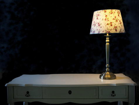 Light Lamp On White Table