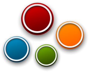 Set of paper round speech bubbles.