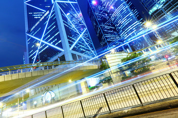 Fototapeta na wymiar urban city with car light