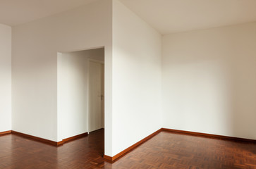 Fototapeta premium interior house empty, white walls parquet floor