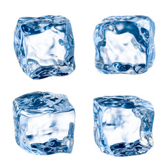Cubes of ice on a white background. With clipping path