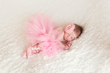Newborn Baby Girl Wearing a Ballerina Tutu