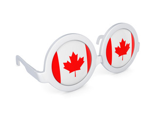 Glasses with flag of Canada.