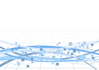 Abstract tile and wave halftone background