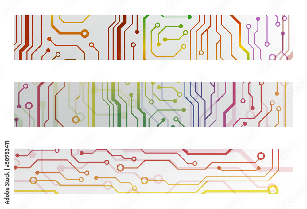 Poster web circuit board techno banner. eps10 vector illustration
