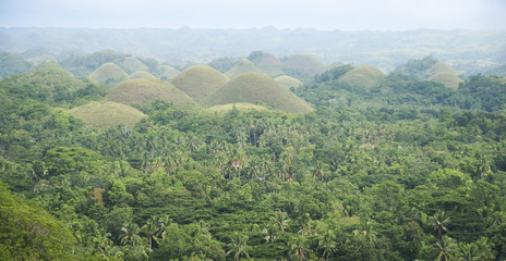 Naklejka premium bohol chocoltae hills panorama philippines