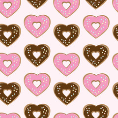 Assorted heart shaped doughnuts