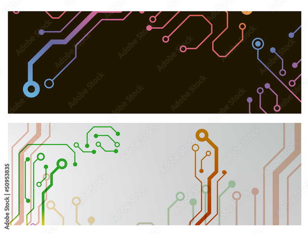 Poster web circuit board techno banner. eps10 vector illustration