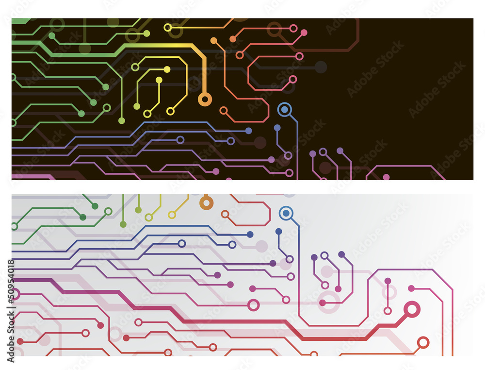 Poster techno circuit web banners. eps10 vector illustration