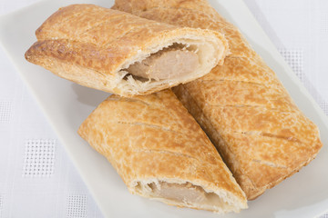 Sausage Rolls - sausage meat wrapped in puff pastry.