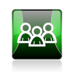 forum black and green square web glossy icon