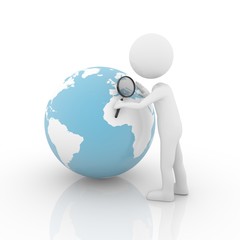 3d human exploring the earth