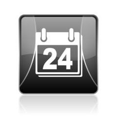 planner black square web glossy icon