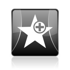 star black square web glossy icon