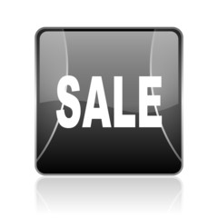 sale black square web glossy icon