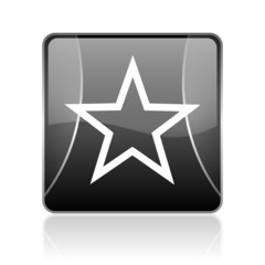 star black square web glossy icon