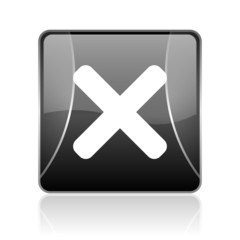 Obraz premium cancel black square web glossy icon