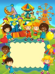 The group of happy preschool kids