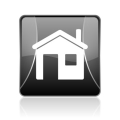 home black square web glossy icon