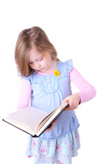 little girl reading