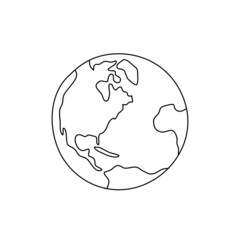 hand drawing globe planet earth