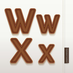 Alphabet Leather Skin Texture. vector illustration.