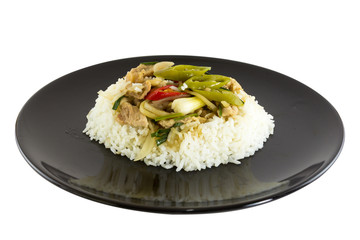 Fried sweet peper with pork