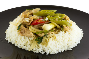 Fried sweet peper with pork