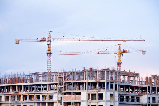 crane on construction site at Thailand