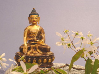 Buddha mit Blüten