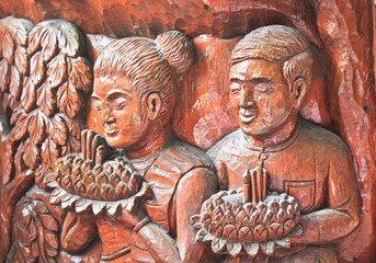 Carved wooden detail