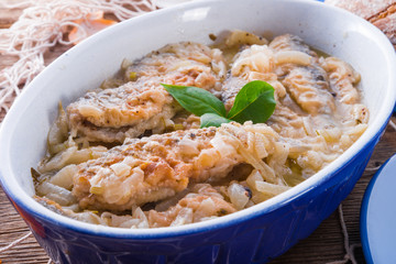 Crossly inlaid fried herrings