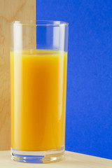 A glass with orange juice