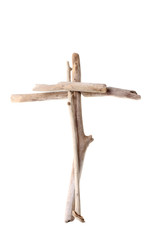 Cross made from drift wood