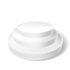 white podium with three steps