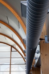 Naklejka premium Industrial interior with metal pipe, urban